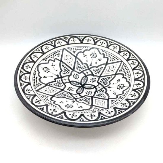 keramisk fad sort/hvid 35,40cm