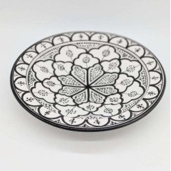 keramisk fad sort/hvid 35,40cm