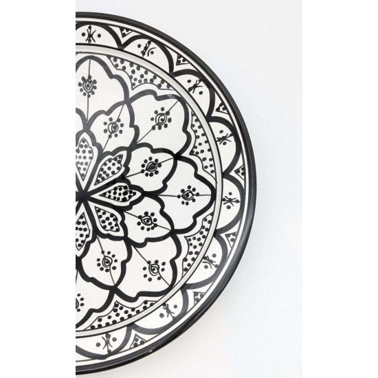 keramisk fad sort/hvid 35,40cm