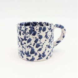 keramikkrus prikket blå