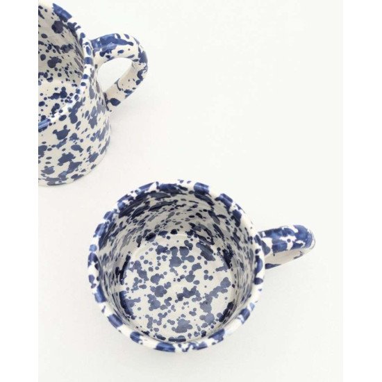 keramikkrus prikket blå