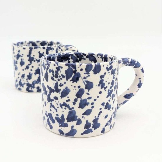 keramikkrus prikket blå