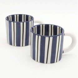 keramikkrus stribet blå -Linne