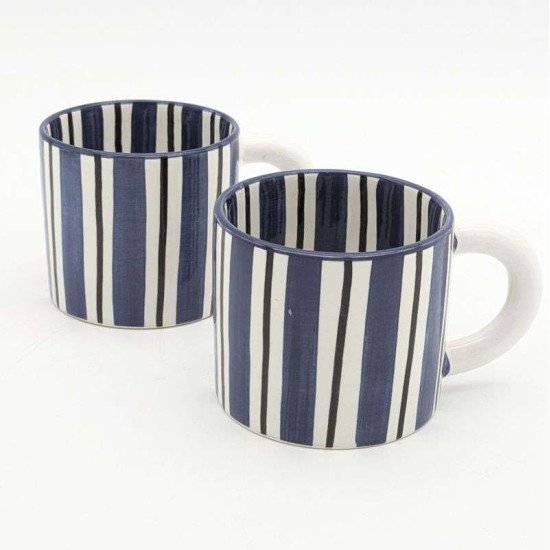 keramikkrus stribet blå -Linne