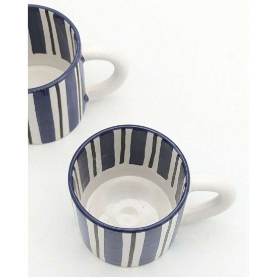 keramikkrus stribet blå -Linne