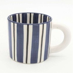 keramikkrus stribet blå -Linne