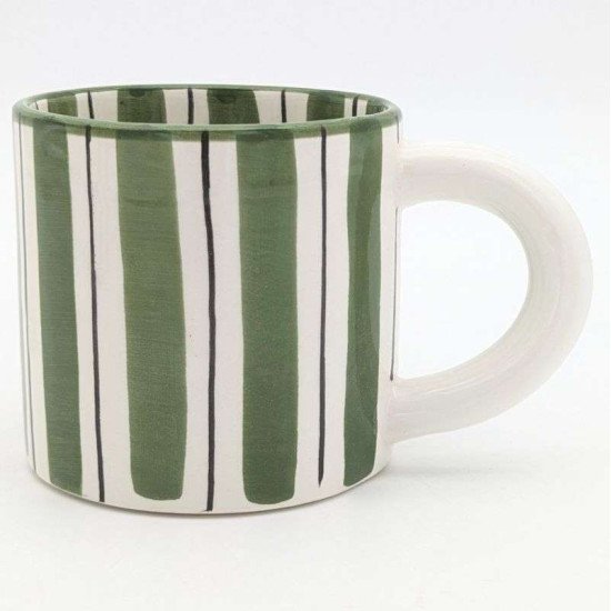 keramikkrus stribet Grøn -Linne