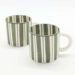 keramikkrus stribet Grøn -Linne