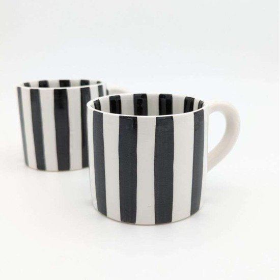 keramikkrus stribet sort