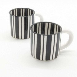 keramikkrus stribet sort -Linne