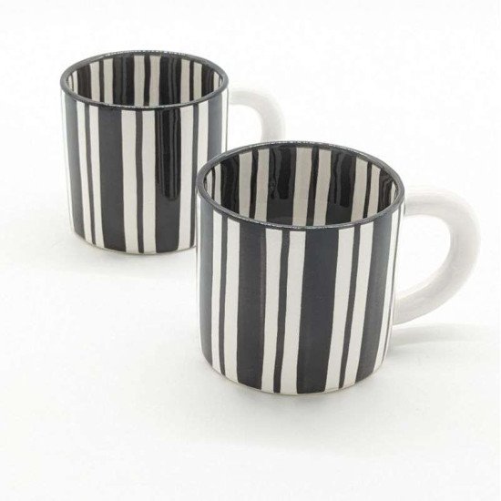 keramikkrus stribet sort -Linne