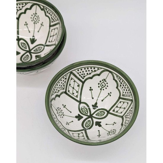 Marokkansk Keramik skål –  grøn hvid 10,15,18,27cm