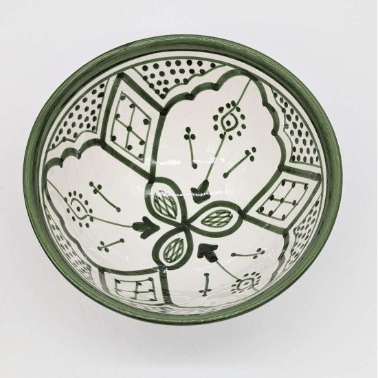 Marokkansk Keramik skål –  grøn hvid 10,15,18,27cm