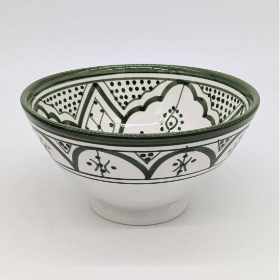 Marokkansk Keramik skål –  grøn hvid 10,15,18,27cm