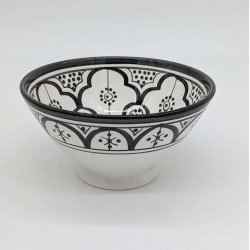 Marokkansk Keramik skål –  sort hvid10,15,18,27cm