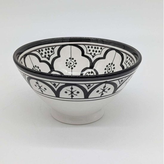 Marokkansk Keramik skål –  sort hvid10,15,18,27cm