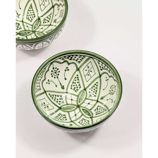 Marokkansk Keramik skål –  Grøn hvid 12,16,20cm