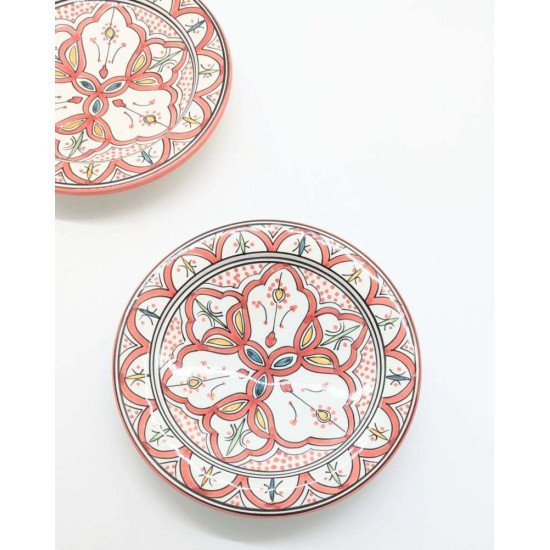 Keramiktallerken -Rød-hvid 27cm