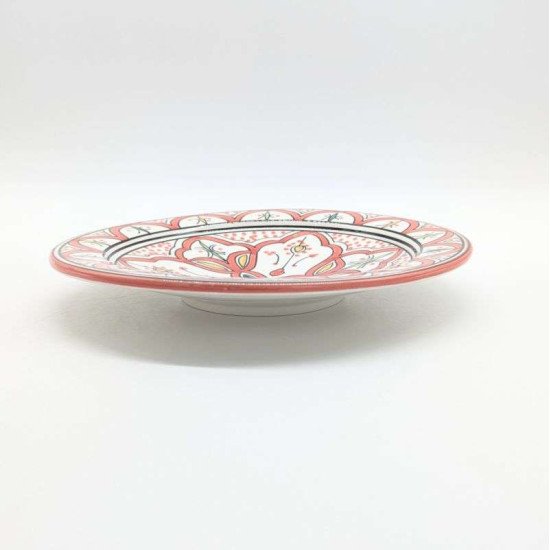 Keramiktallerken -Rød-hvid 27cm