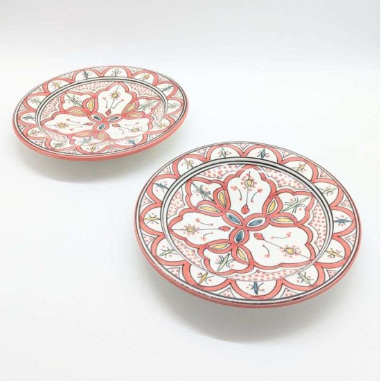 Keramiktallerken -Rød-hvid 27cm