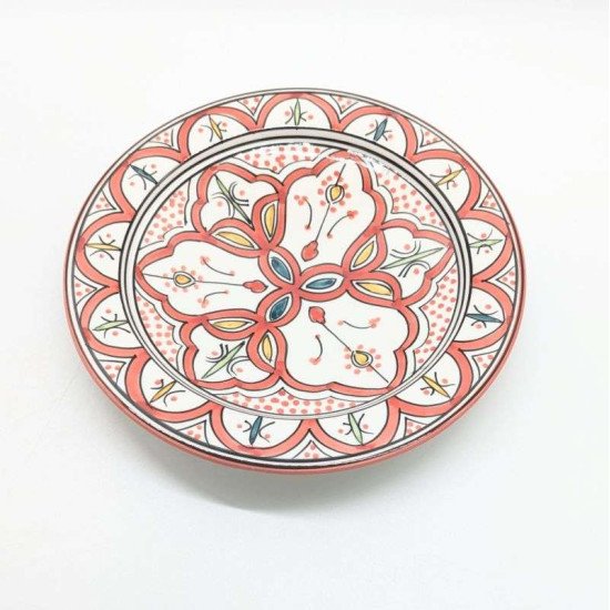 Keramiktallerken -Rød-hvid 27cm