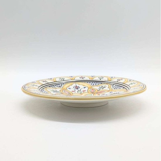 Keramiktallerken 27cm -Gult-hvid