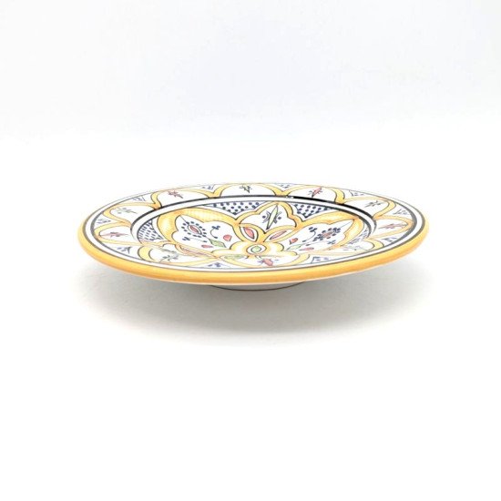 Keramiktallerken 27cm -Gult-hvid