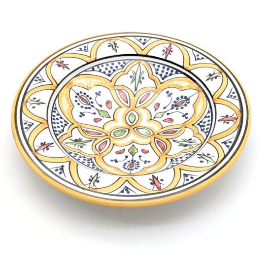 Keramiktallerken 27cm -Gult-hvid