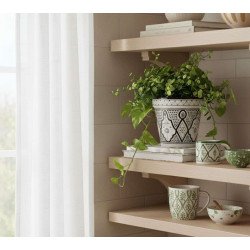 Keramisk potte Ø22 cm - Klassisk sort