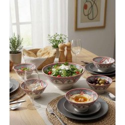 Marokkansk Keramik skål –  Hallonrosa 10,15,18,27cm