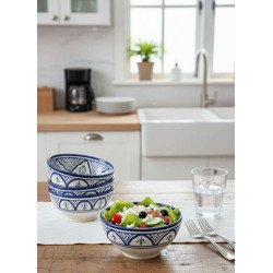 Marokkansk Keramik skål –  blå hvid 12,16,20cm