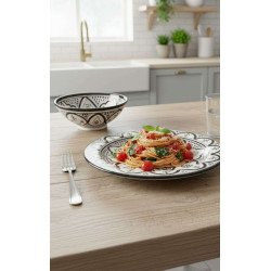 Keramiktallerken -Sorthvidt 27cm