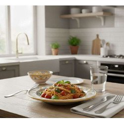 Keramiktallerken 27cm -Gult-hvid